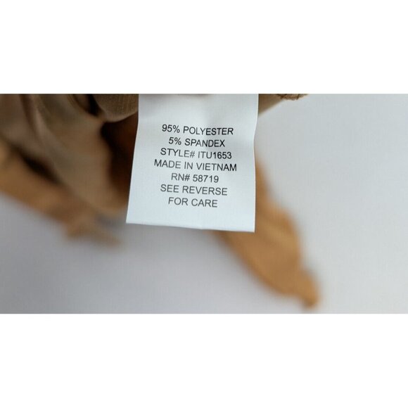 NY Collection Woen's Top Size 2X Gold 3/4 Sleeve Stretch Knit Button-Up - Picture 10 of 13